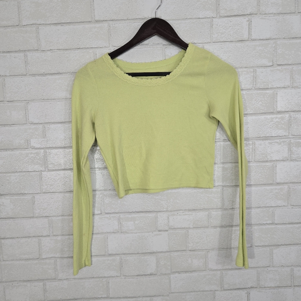 AEO bright long sleeve crop top